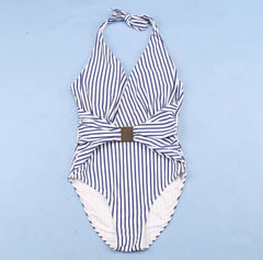 Norah Blue Stripes Plus One Piece
