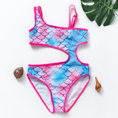 Clara Pink and Blue Fish Scales Monokini