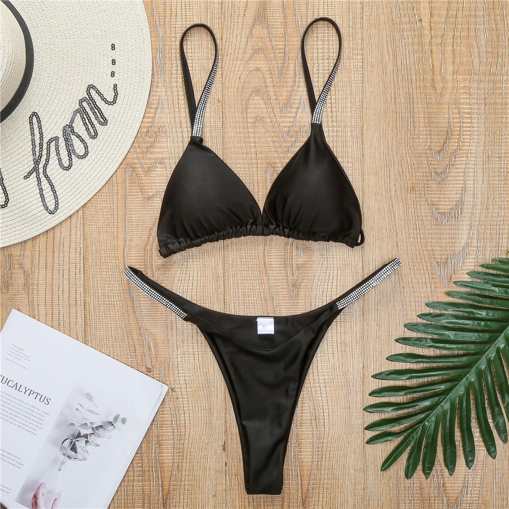 Vienna Diamond Straps Bikini Black