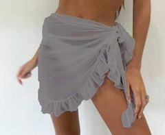 Ruffled Skirt Wrap Grey