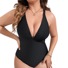 Allegra Black V Neck One Piece