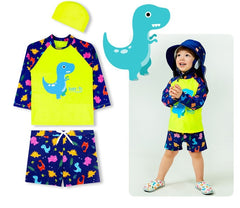 Dinosaur Neon Green Swimsuit Set