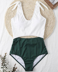Isabela White and Green Monokini