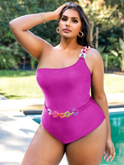 Aliya One Piece Swimsuit Plus Size Purple