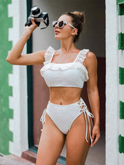 Carla White Lace High Waist Bikini