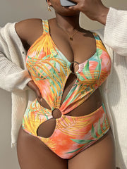 Wren Yellow and Orange Pattern Monokini