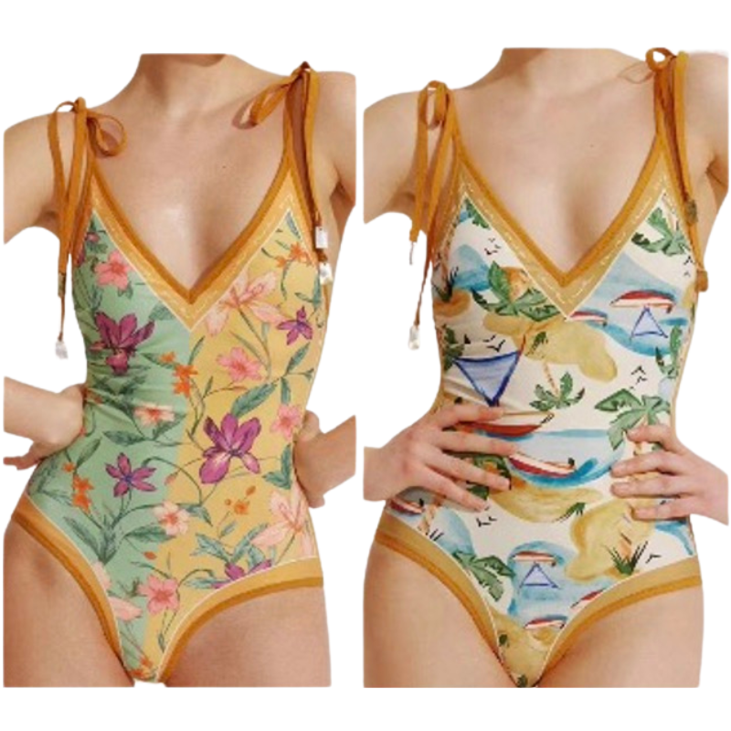Aurelia Yellow Floral 2-Sided One Piece