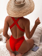 Amber Backless One Piece Swimsuit Red