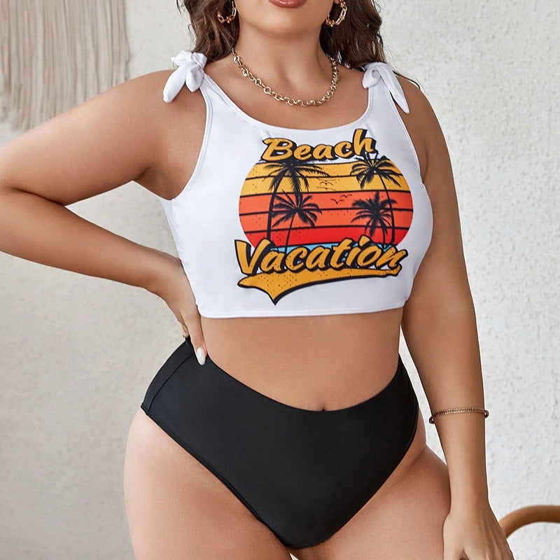 Beach Vacation Two Pieces White & Black