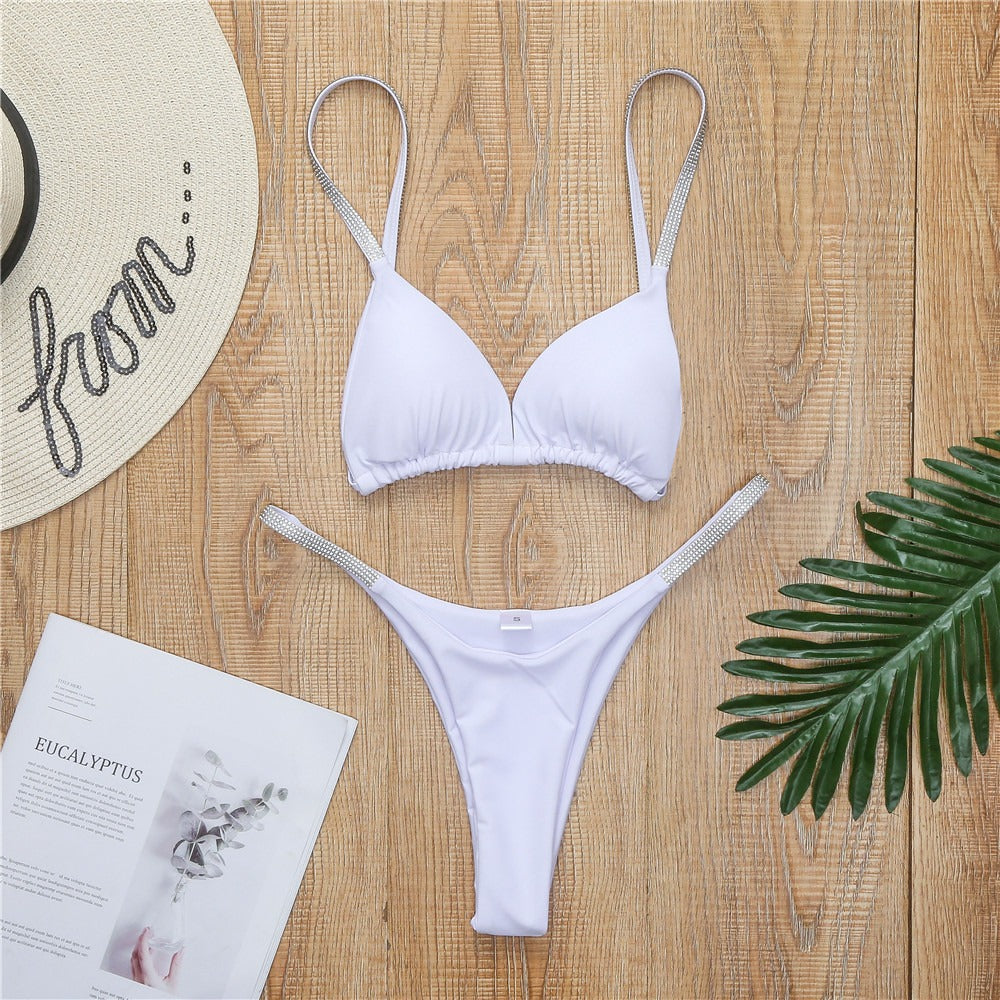 Vienna Diamond Straps Bikini White