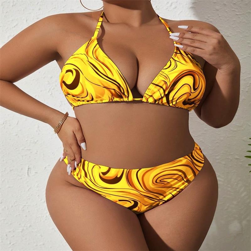 Alyssa 2 pieces Marble Print Yellow
