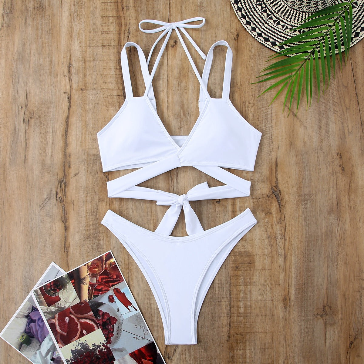 Marceline Two Piece Bikini Strappy White