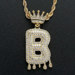 Gold Drip Letter Pendant