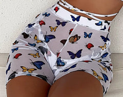 Butterfly Mesh Coverup Shorts
