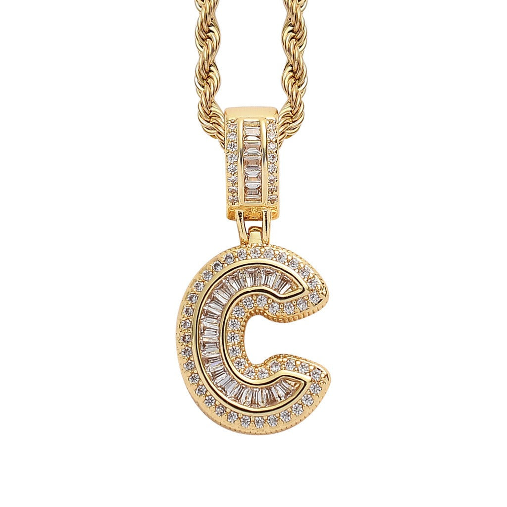 Letter Pendant with Gold Chain
