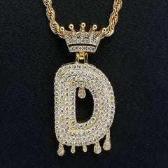 Gold Drip Letter Pendant