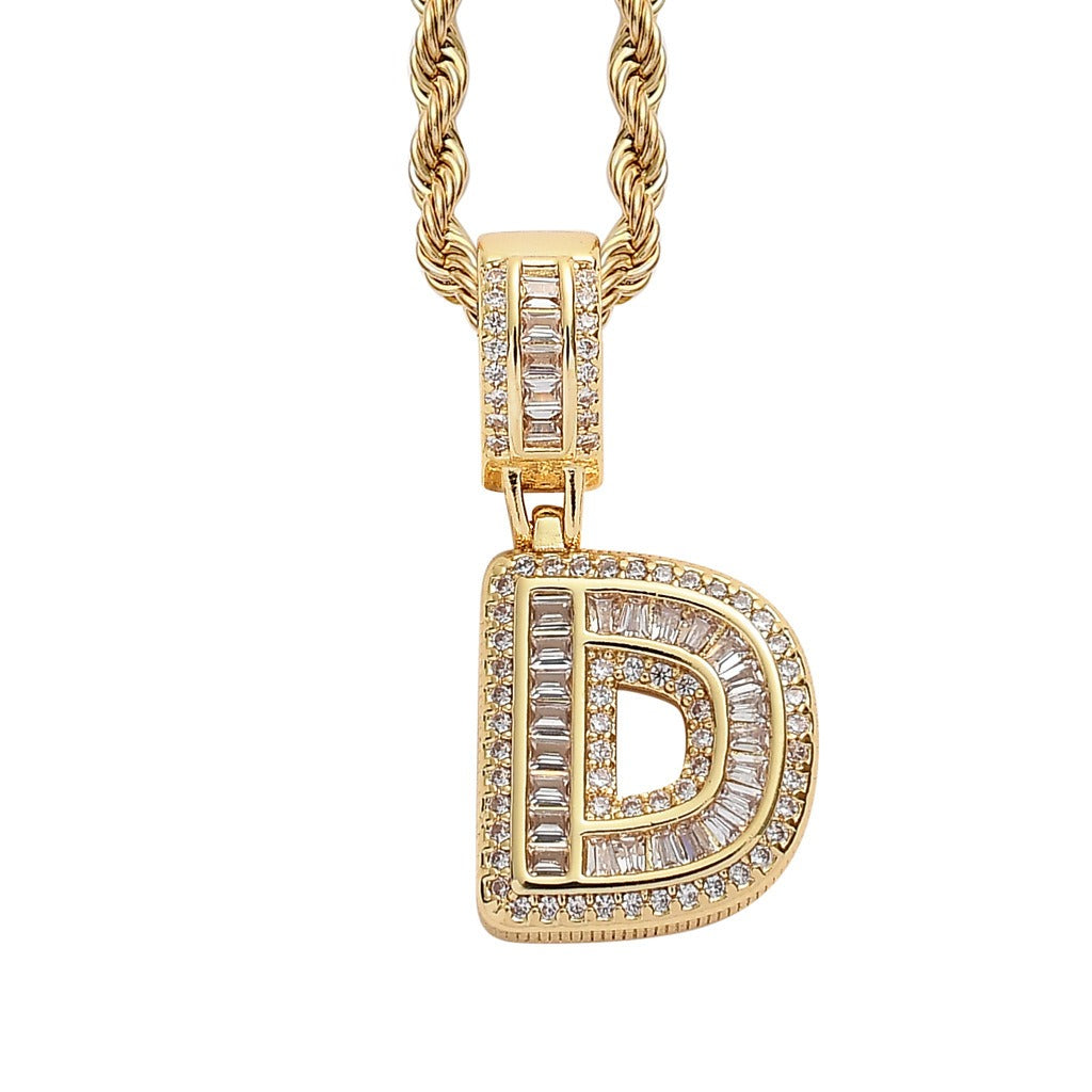 Letter Pendant with Gold Chain
