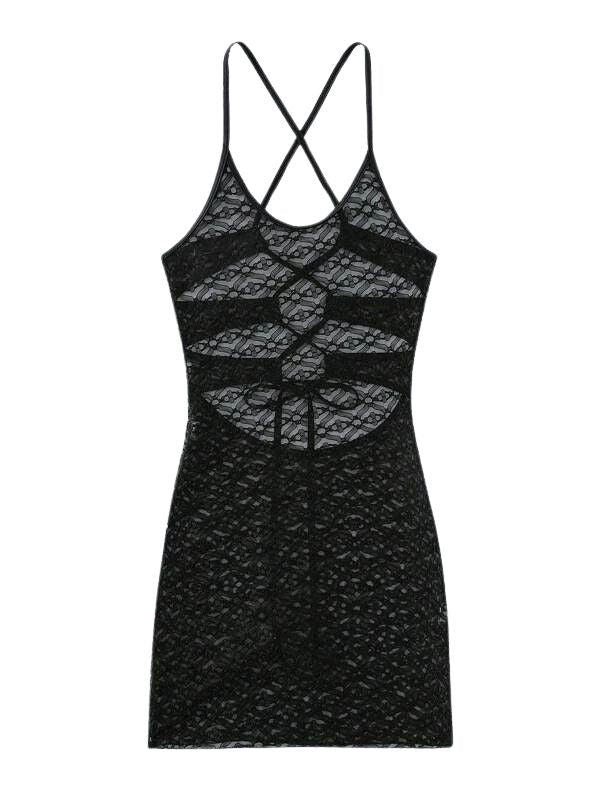 Black Dress Mesh Coverup