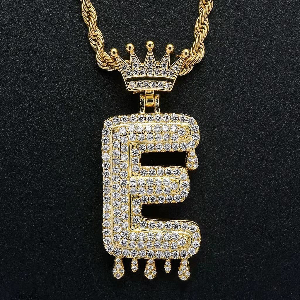 Gold Drip Letter Pendant