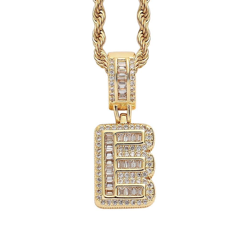 Letter Pendant with Gold Chain