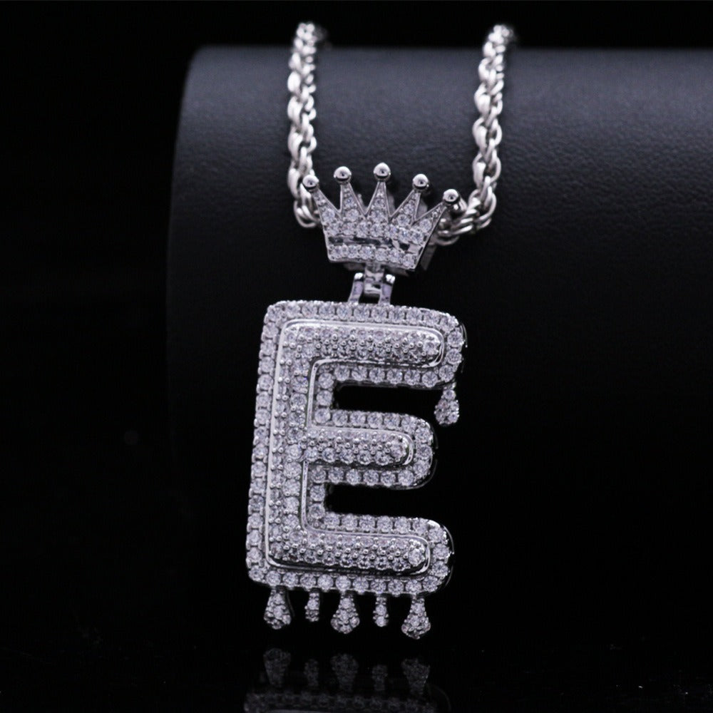 Silver Drip Letter Pendant