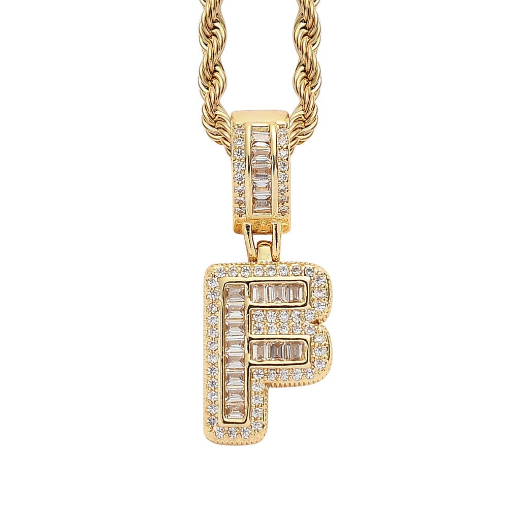 Letter Pendant with Gold Chain