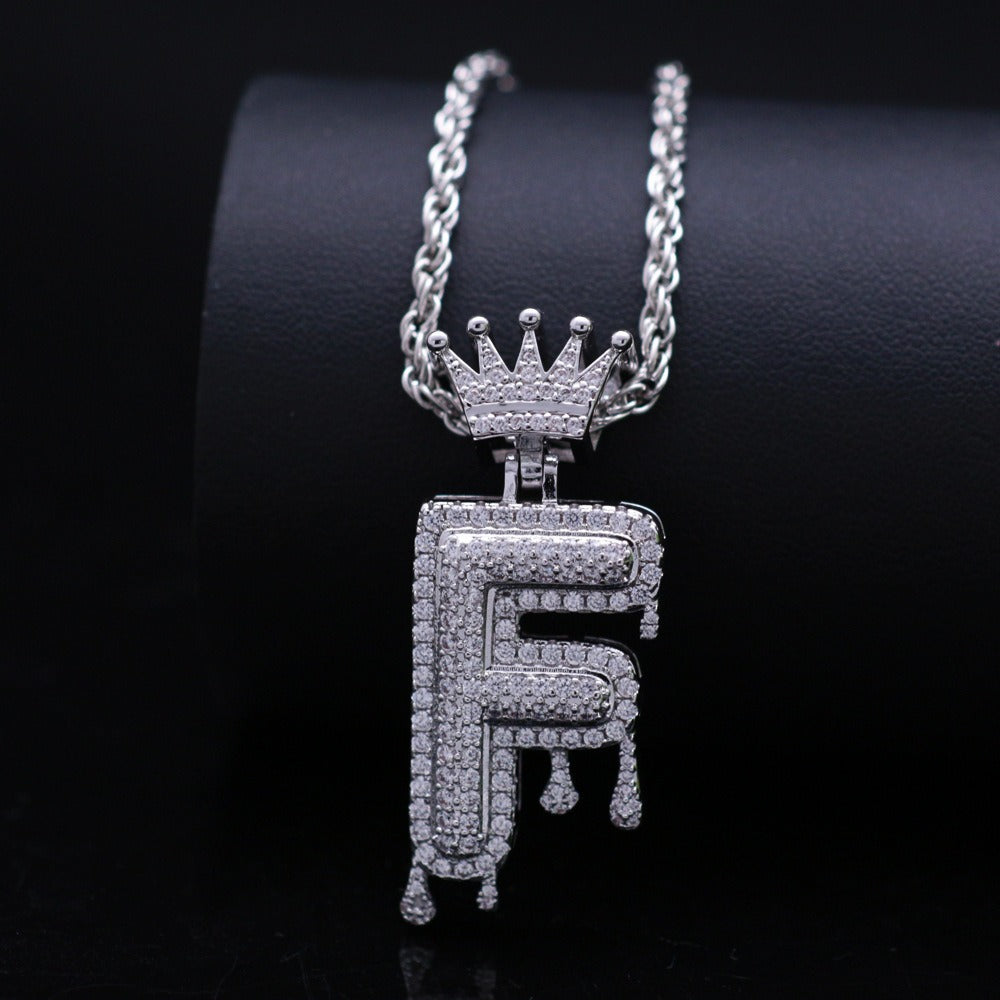 Silver Drip Letter Pendant
