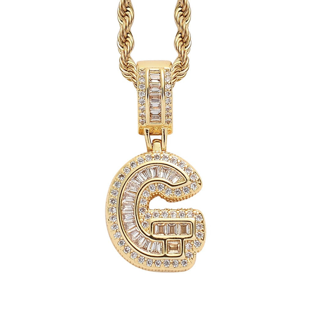 Letter Pendant with Gold Chain