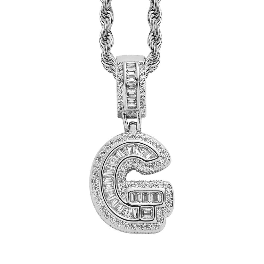 Silver Regular Letter Pendant