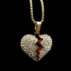 Gold Broken Heart Pendant