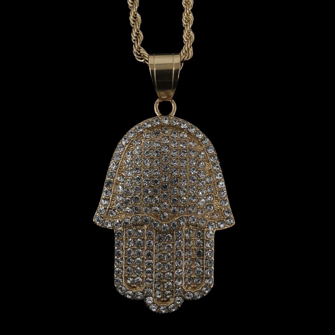Gold Hand with Diamonds