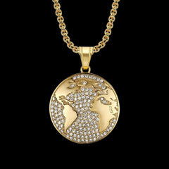 Gold World Globe Pendant