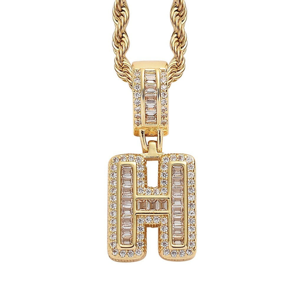 Letter Pendant with Gold Chain