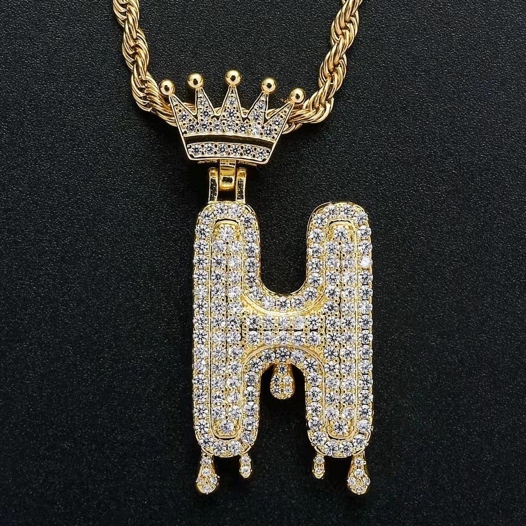 Gold Drip Letter Pendant