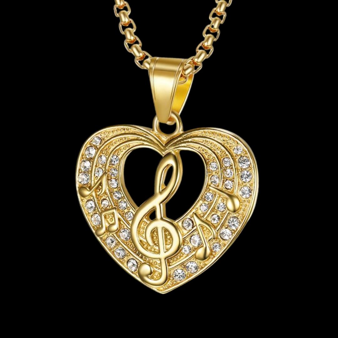 Heart with Musical Note Pendant