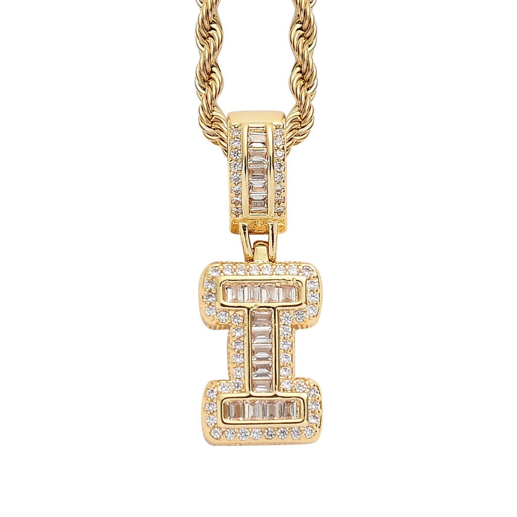 Letter Pendant with Gold Chain