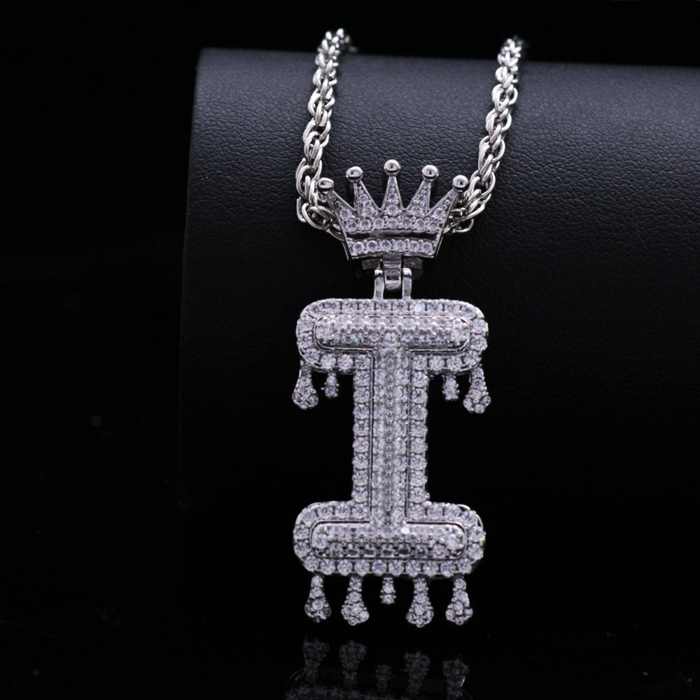 Silver Drip Letter Pendant