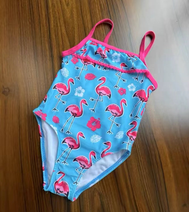 Beatrice Blue Flamingo One Piece