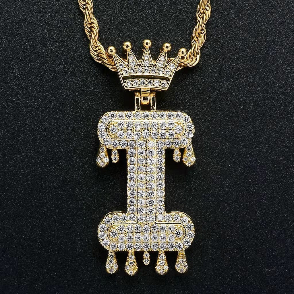 Gold Drip Letter Pendant