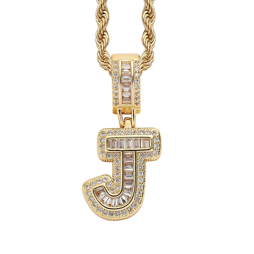 Letter Pendant with Gold Chain