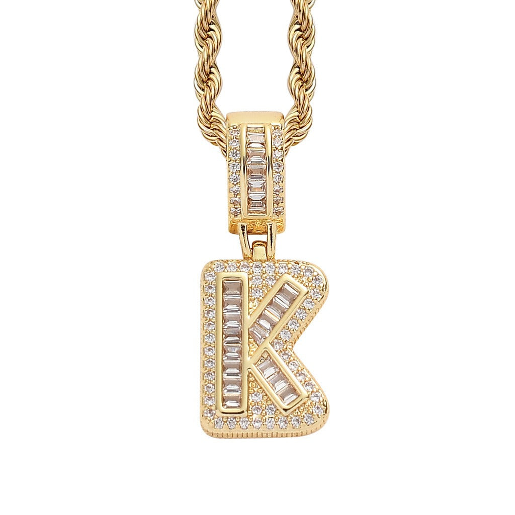 Letter Pendant with Gold Chain
