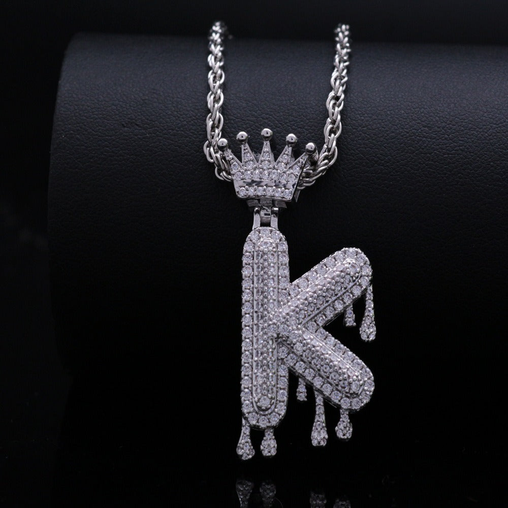 Silver Drip Letter Pendant