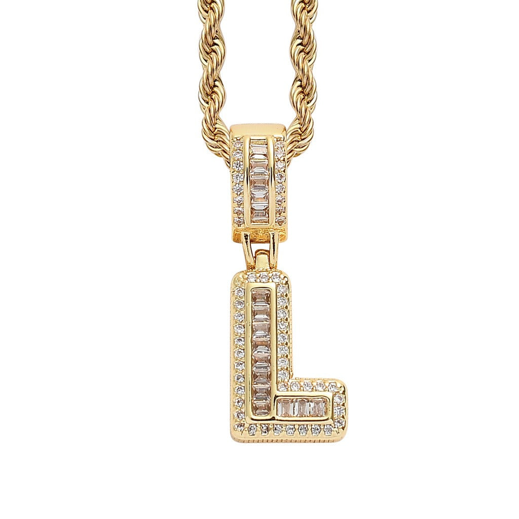 Letter Pendant with Gold Chain