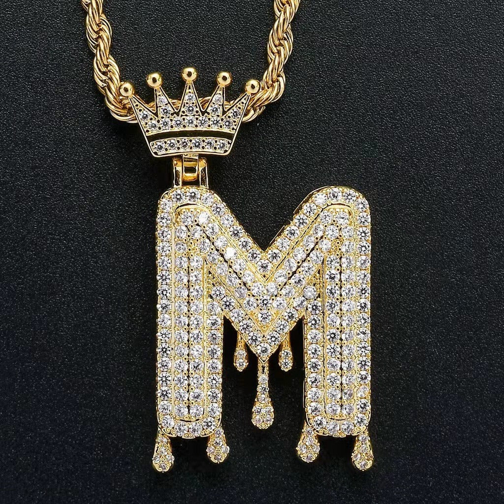 Gold Drip Letter Pendant