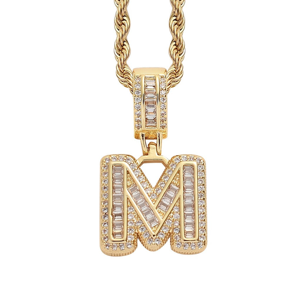 Letter Pendant with Gold Chain