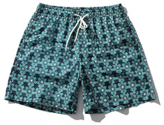 Men's Short Floral Pattern Blue