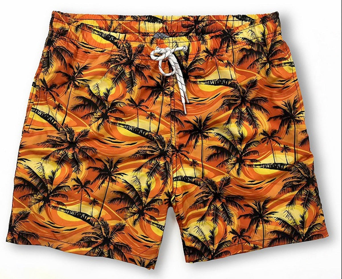 Men's Short Hawaiian Pattern Orange