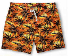 Men's Short Hawaiian Pattern Orange