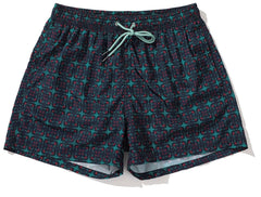 Men's Short Abstract Pattern Navy Blue Red