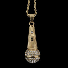 Microphone Gold Pendant